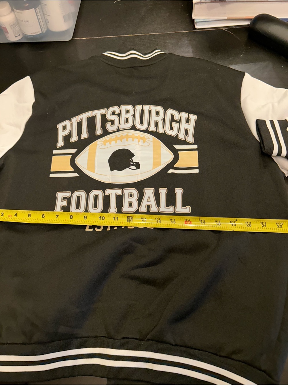 Pittsburgh Football  Varsity Jacket - Black & White
